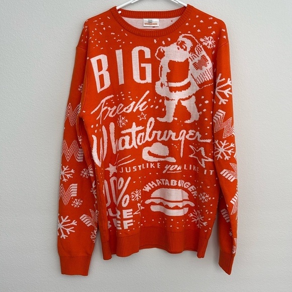 Whataburger Ugly Christmas Holiday Sweater - Picture 1 of 4